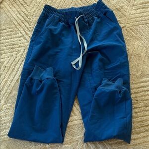 Figs high waisted relaxed royal blue jogger - small